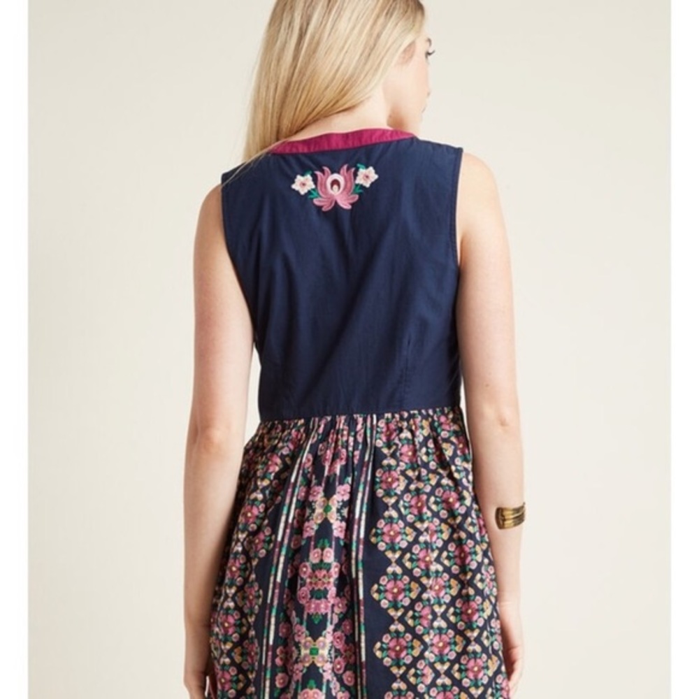 Modcloth Conversation Masterpiece Floral A-Line Midi Dress - M - Picture 2 of 5